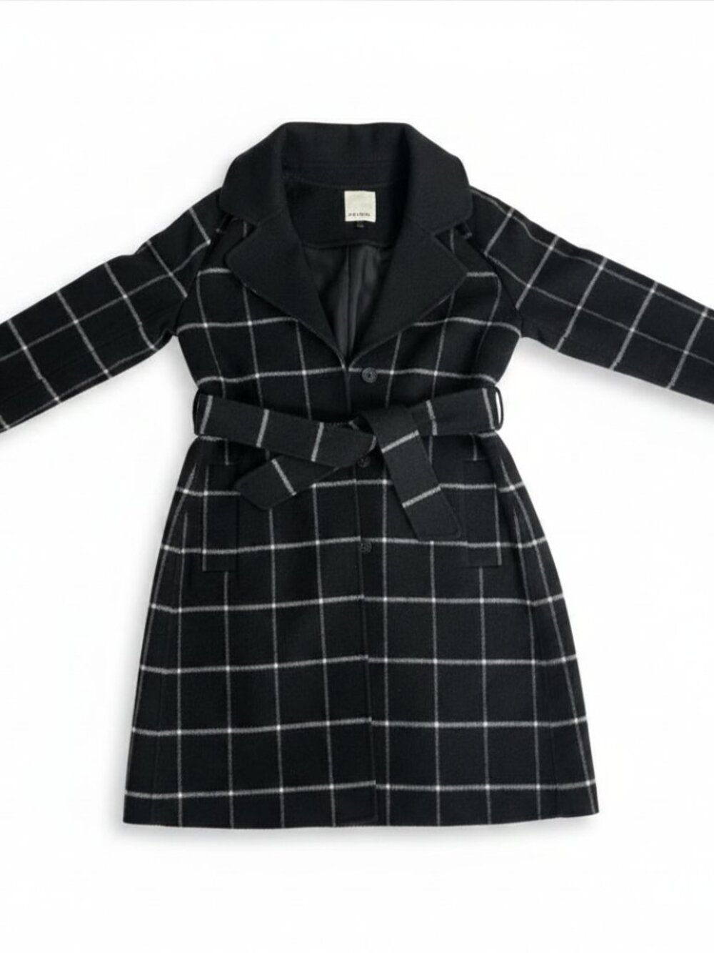 Baldwin Wrap Coat Black White Size Small